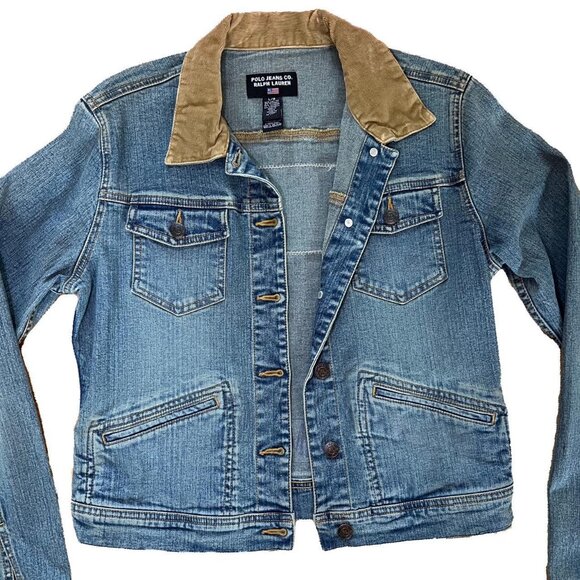 Vintage Ralph Lauren Denim Jacket with Corduroy Collar - Picture 5 of 8